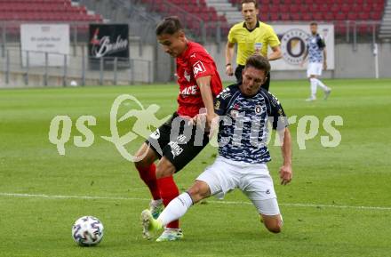 Fussball OEFB Cup. SK Austria KLagenfurt gegen Stadl-Paura. Oliver Markoutz,  (Klagenfurt), Miroslav Cirkovic (Stadl-Paura). KLagenfurt, am 28.8.2020.
Foto: Kuess
---
pressefotos, pressefotografie, kuess, qs, qspictures, sport, bild, bilder, bilddatenbank