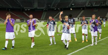 Fussball OEFB Cup. SK Austria KLagenfurt gegen Stadl-Paura. Torsten Mahrer, Markus Pink, Philipp Huetter, Maximiliano Moreira, Patrick Greil (Klagenfurt). KLagenfurt, am 28.8.2020.
Foto: Kuess
---
pressefotos, pressefotografie, kuess, qs, qspictures, sport, bild, bilder, bilddatenbank