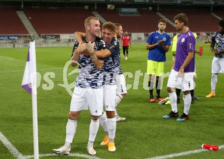 Fussball OEFB Cup. SK Austria KLagenfurt gegen Stadl-Paura. Florian Jaritz, Fabio Markelic (Klagenfurt). KLagenfurt, am 28.8.2020.
Foto: Kuess
---
pressefotos, pressefotografie, kuess, qs, qspictures, sport, bild, bilder, bilddatenbank