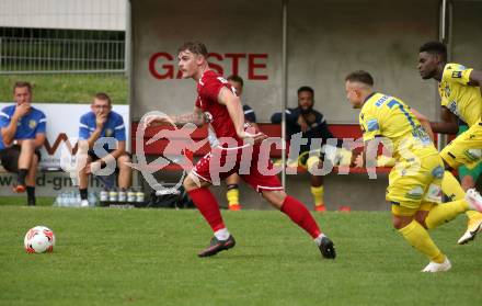 Fussball OEFB Cup. ATSV Wolfsberg gegen St. Poelten.  Alexander Franz Kienleitner, (Wolfsberg), Nicolas Meister   (St. Poelten). Wolfsberg, am 29.8.2020.
Foto: Kuess
---
pressefotos, pressefotografie, kuess, qs, qspictures, sport, bild, bilder, bilddatenbank