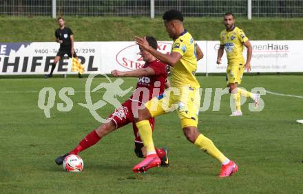 Fussball OEFB Cup. ATSV Wolfsberg gegen St. Poelten.  Markus Poecheim,  (Wolfsberg),  Alexander Schmidt (St. Poelten). Wolfsberg, am 29.8.2020.
Foto: Kuess
---
pressefotos, pressefotografie, kuess, qs, qspictures, sport, bild, bilder, bilddatenbank