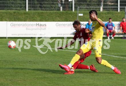 Fussball OEFB Cup. ATSV Wolfsberg gegen St. Poelten. Moritz Guetz,  (Wolfsberg),  Alexander Schmidt  (St. Poelten). Wolfsberg, am 29.8.2020.
Foto: Kuess
---
pressefotos, pressefotografie, kuess, qs, qspictures, sport, bild, bilder, bilddatenbank