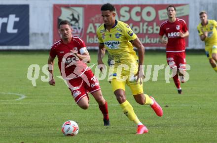 Fussball OEFB Cup. ATSV Wolfsberg gegen St. Poelten.  Patrick Pfennich,  (Wolfsberg), Alexander Schmidt  (St. Poelten). Wolfsberg, am 29.8.2020.
Foto: Kuess
---
pressefotos, pressefotografie, kuess, qs, qspictures, sport, bild, bilder, bilddatenbank