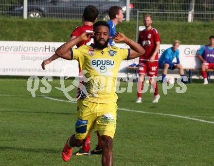 Fussball OEFB Cup. ATSV Wolfsberg gegen St. Poelten. Torjubel George Davies  (St. Poelten). Wolfsberg, am 29.8.2020.
Foto: Kuess
---
pressefotos, pressefotografie, kuess, qs, qspictures, sport, bild, bilder, bilddatenbank