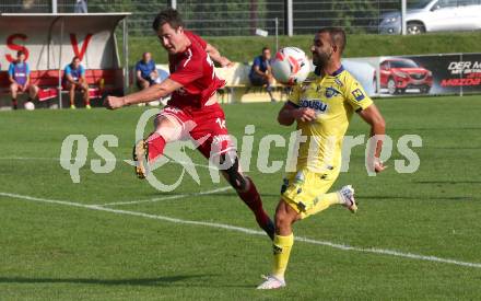 Fussball OEFB Cup. ATSV Wolfsberg gegen St. Poelten.  Markus Poecheim,  (Wolfsberg),  Dor Hugy (St. Poelten). Wolfsberg, am 29.8.2020.
Foto: Kuess
---
pressefotos, pressefotografie, kuess, qs, qspictures, sport, bild, bilder, bilddatenbank