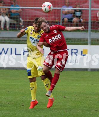 Fussball OEFB Cup. ATSV Wolfsberg gegen St. Poelten. Hubert Kothmaier,  (Wolfsberg),  Michael Schimpelsberger  (St. Poelten). Wolfsberg, am 29.8.2020.
Foto: Kuess
---
pressefotos, pressefotografie, kuess, qs, qspictures, sport, bild, bilder, bilddatenbank