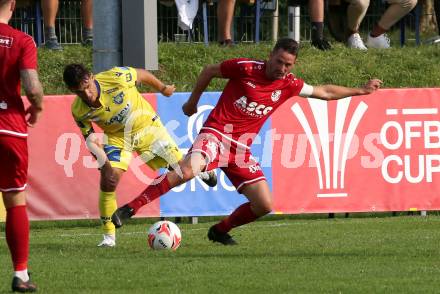 Fussball OEFB Cup. ATSV Wolfsberg gegen St. Poelten. Patrick Pfennich,  (Wolfsberg), Daniel Luxbacher  (St. Poelten). Wolfsberg, am 29.8.2020.
Foto: Kuess
---
pressefotos, pressefotografie, kuess, qs, qspictures, sport, bild, bilder, bilddatenbank