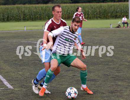 Fussball 2. KLasse C. SV Moosburg gegen SV Weitensfeld. Moreno Remskar,  (Moosburg), Martin Georg Strebenitzer (Weitensfeld). Moosburg, am 30.8.3030.
Foto: Kuess
---
pressefotos, pressefotografie, kuess, qs, qspictures, sport, bild, bilder, bilddatenbank