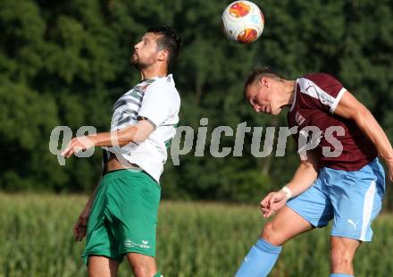 Fussball 2. KLasse C. SV Moosburg gegen SV Weitensfeld. David Dieter Killar, (Moosburg), Martin Georg Strebenitzer  (Weitensfeld). Moosburg, am 30.8.3030.
Foto: Kuess
---
pressefotos, pressefotografie, kuess, qs, qspictures, sport, bild, bilder, bilddatenbank