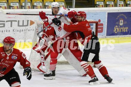 Eishockey Bundesliga Testspiel. EC KAC gegen HDD Jesenice. Nick Petersen,  (KAC), Andrej Tavzelj   (Jesenice). Klagenfurt, am 4.9.2020.
Foto: Kuess
---
pressefotos, pressefotografie, kuess, qs, qspictures, sport, bild, bilder, bilddatenbank