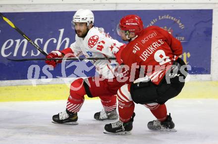 Eishockey Bundesliga Testspiel. EC KAC gegen HDD Jesenice.  Marcel Witting,  (KAC), Ziga Urukalo  (Jesenice). Klagenfurt, am 4.9.2020.
Foto: Kuess
---
pressefotos, pressefotografie, kuess, qs, qspictures, sport, bild, bilder, bilddatenbank