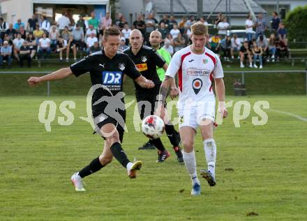 Fussball. Kaerntner Liga.  Bleiburg gegen Gmuend. Fabian Rothleitner (Bleiburg), Domenik Steiner (Gmuend). Bleiburg, am 5.9.2020.
Foto: Kuess
---
pressefotos, pressefotografie, kuess, qs, qspictures, sport, bild, bilder, bilddatenbank