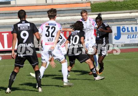 Fussball. Tipico Bundesliga. Testspiel.  RZ Pellets WAC gegen FC Juniors OOE. Dejan Joveljic, Matthaeus Taferner, Cheikhou Dieng (WAC), Wild Enrique,   (Juniors). Wolfsberg, am 5.9.2020.
Foto: Kuess
---
pressefotos, pressefotografie, kuess, qs, qspictures, sport, bild, bilder, bilddatenbank