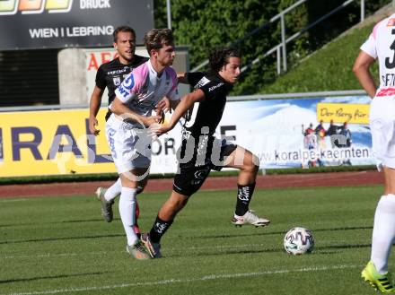 Fussball. Tipico Bundesliga. Testspiel.  RZ Pellets WAC gegen FC Juniors OOE. Matthaeus Taferner (WAC),  Wild Enrique (Juniors). Wolfsberg, am 5.9.2020.
Foto: Kuess
---
pressefotos, pressefotografie, kuess, qs, qspictures, sport, bild, bilder, bilddatenbank