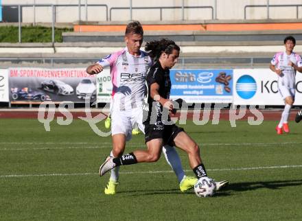 Fussball. Tipico Bundesliga. Testspiel.  RZ Pellets WAC gegen FC Juniors OOE. Matthaeus Taferner (WAC),  Erwin Softic (Juniors). Wolfsberg, am 5.9.2020.
Foto: Kuess
---
pressefotos, pressefotografie, kuess, qs, qspictures, sport, bild, bilder, bilddatenbank
