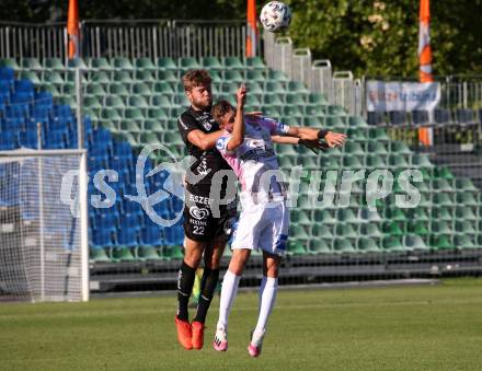 Fussball. Tipico Bundesliga. Testspiel.  RZ Pellets WAC gegen FC Juniors OOE. Dominik Baumgartner (WAC),   Patrick Plojer (Juniors). Wolfsberg, am 5.9.2020.
Foto: Kuess
---
pressefotos, pressefotografie, kuess, qs, qspictures, sport, bild, bilder, bilddatenbank