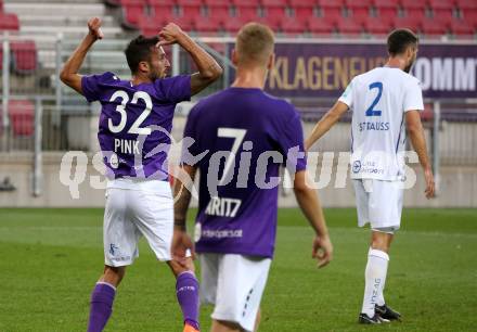 Fussball 2. Liga. SK Austria Klagenfurt gegen FC Blau Weiss Linz.  Torjubel Markus Pink (Klagenfurt). Klagenfurt, am 11.9.2020.
Foto: Kuess
www.qspictures.net
---
pressefotos, pressefotografie, kuess, qs, qspictures, sport, bild, bilder, bilddatenbank