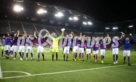 Fussball 2. Liga. SK Austria Klagenfurt gegen FC Blau Weiss Linz.  Jubel (Klagenfurt). Klagenfurt, am 11.9.2020.
Foto: Kuess
www.qspictures.net
---
pressefotos, pressefotografie, kuess, qs, qspictures, sport, bild, bilder, bilddatenbank