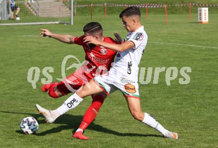 Fussball Regionalliga. WAC Amateure gegen Kalsdorf. Adis Jasic (WAC),   Tilen Ahec (Kalsdorf). St. Andrae, am 12.9.2020.
Foto: Kuess
---
pressefotos, pressefotografie, kuess, qs, qspictures, sport, bild, bilder, bilddatenbank