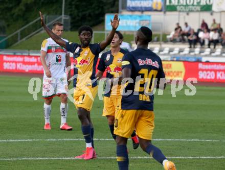 Fussball. Bundesliga. RZ Pellets WAC gegen FC Red Bull Salzburg.  Torjubel Sekou Koita, Patson Daka   (Salzburg). Wolfsberg, am 13.9.2020.
Foto: Kuess
www.qspictures.net

---
pressefotos, pressefotografie, kuess, qs, qspictures, sport, bild, bilder, bilddatenbank