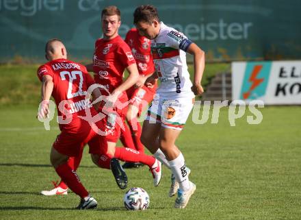 Fussball Regionalliga. WAC Amateure gegen Kalsdorf. Leo Vielgut  (WAC),   Timotej Mate (Kalsdorf). St. Andrae, am 12.9.2020.
Foto: Kuess
---
pressefotos, pressefotografie, kuess, qs, qspictures, sport, bild, bilder, bilddatenbank