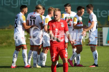Fussball Regionalliga. WAC Amateure gegen Kalsdorf. Torjubel  (WAC),  Nejc Rober (Kalsdorf). St. Andrae, am 12.9.2020.
Foto: Kuess
---
pressefotos, pressefotografie, kuess, qs, qspictures, sport, bild, bilder, bilddatenbank