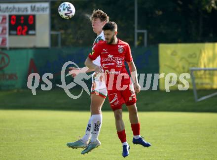 Fussball Regionalliga. WAC Amateure gegen Kalsdorf.  Josip Jelic (WAC),   Andre Muhr (Kalsdorf). St. Andrae, am 12.9.2020.
Foto: Kuess
---
pressefotos, pressefotografie, kuess, qs, qspictures, sport, bild, bilder, bilddatenbank