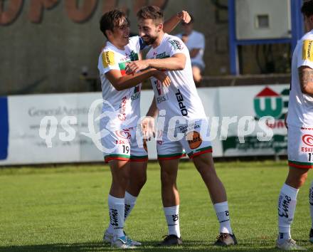 Fussball Regionalliga. WAC Amateure gegen Kalsdorf. Torjubel Leo Vielgut, Stefan Peric (WAC). St. Andrae, am 12.9.2020.
Foto: Kuess
---
pressefotos, pressefotografie, kuess, qs, qspictures, sport, bild, bilder, bilddatenbank