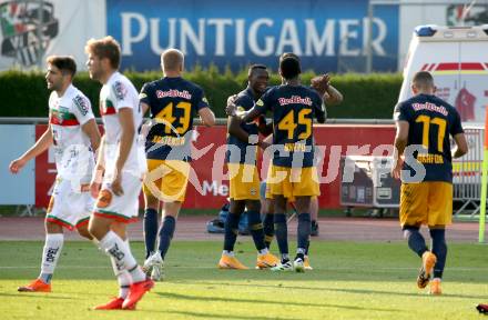 Fussball. Bundesliga. RZ Pellets WAC gegen FC Red Bull Salzburg. Torjubel   (Salzburg). Wolfsberg, am 13.9.2020.
Foto: Kuess
www.qspictures.net

---
pressefotos, pressefotografie, kuess, qs, qspictures, sport, bild, bilder, bilddatenbank