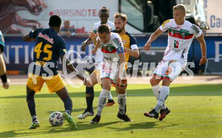 Fussball. Bundesliga. RZ Pellets WAC gegen FC Red Bull Salzburg. Michael Liendl, Sven Sprangler (WAC),  Enock Mwepu, Andreas Ulmer  (Salzburg). Wolfsberg, am 13.9.2020.
Foto: Kuess
www.qspictures.net

---
pressefotos, pressefotografie, kuess, qs, qspictures, sport, bild, bilder, bilddatenbank