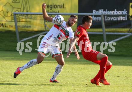 Fussball Regionalliga. WAC Amateure gegen Kalsdorf.  Amar Hodzic (WAC),    Erik Derk (Kalsdorf). St. Andrae, am 12.9.2020.
Foto: Kuess
---
pressefotos, pressefotografie, kuess, qs, qspictures, sport, bild, bilder, bilddatenbank