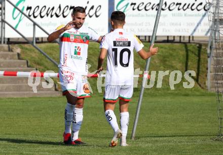 Fussball Regionalliga. WAC Amateure gegen Kalsdorf. Torjubel Adis Jasic, Amar Hodzic, (WAC). St. Andrae, am 12.9.2020.
Foto: Kuess
---
pressefotos, pressefotografie, kuess, qs, qspictures, sport, bild, bilder, bilddatenbank