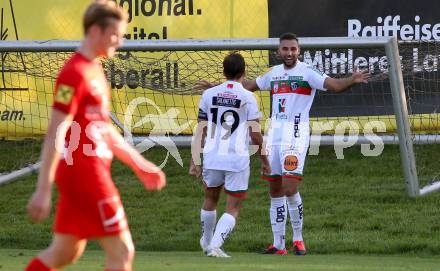 Fussball Regionalliga. WAC Amateure gegen Kalsdorf. Torjubel Leo Vielgut, Kai Lukas Stratznig (WAC). St. Andrae, am 12.9.2020.
Foto: Kuess
---
pressefotos, pressefotografie, kuess, qs, qspictures, sport, bild, bilder, bilddatenbank
