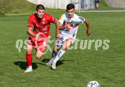 Fussball Regionalliga. WAC Amateure gegen Kalsdorf.  Adis Jasic (WAC),   Tim Jelenko (Kalsdorf). St. Andrae, am 12.9.2020.
Foto: Kuess
---
pressefotos, pressefotografie, kuess, qs, qspictures, sport, bild, bilder, bilddatenbank