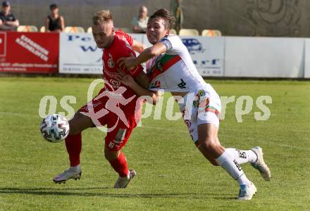 Fussball Regionalliga. WAC Amateure gegen Kalsdorf. Leo Vielgut  (WAC),   Nejc Rober (Kalsdorf). St. Andrae, am 12.9.2020.
Foto: Kuess
---
pressefotos, pressefotografie, kuess, qs, qspictures, sport, bild, bilder, bilddatenbank