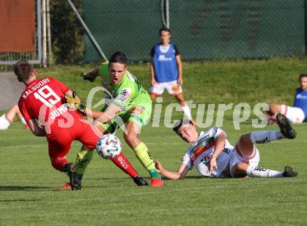 Fussball Regionalliga. WAC Amateure gegen Kalsdorf. Marko Soldo, Tarik Muharemovic (WAC),  Rene Radl (Kalsdorf). St. Andrae, am 12.9.2020.
Foto: Kuess
---
pressefotos, pressefotografie, kuess, qs, qspictures, sport, bild, bilder, bilddatenbank