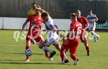 Fussball Regionalliga. WAC Amateure gegen Kalsdorf. Kai Lukas Stratznig (WAC), Konrad Froelich, Nejc Rober  (Kalsdorf). St. Andrae, am 12.9.2020.
Foto: Kuess
---
pressefotos, pressefotografie, kuess, qs, qspictures, sport, bild, bilder, bilddatenbank