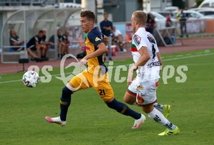 Fussball. Bundesliga. RZ Pellets WAC gegen FC Red Bull Salzburg. Jonathan Scherzer,  (WAC),  Luka Sucic (Salzburg). Wolfsberg, am 13.9.2020.
Foto: Kuess
www.qspictures.net

---
pressefotos, pressefotografie, kuess, qs, qspictures, sport, bild, bilder, bilddatenbank