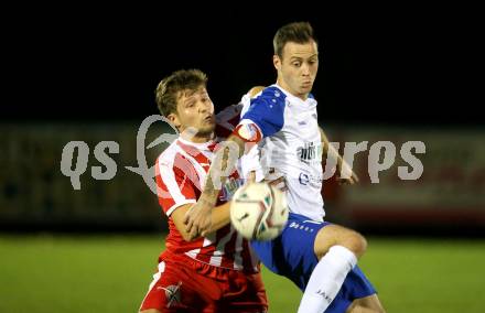 Fussball. Kaerntner Liga. KAC 1909 gegen Treibach. Florian Richard Peterl  (KAC 1909), Kevin Vaschauner  (Treibach). Klagenfurt, 18.9.2020.
Foto: Kuess
---
pressefotos, pressefotografie, kuess, qs, qspictures, sport, bild, bilder, bilddatenbank