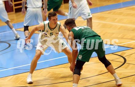 Basketball Austria Cup. KOS Celovec gegen Dornbirn Lions. Andi Smrtnik (KOS Celovec), Timur Bas  (Dornbirn). Klagenfurt, am 19.9.2020.
Foto: Kuess
www.qspictures.net

---
pressefotos, pressefotografie, kuess, qs, qspictures, sport, bild, bilder, bilddatenbank