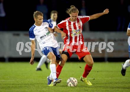 Fussball. Kaerntner Liga. KAC 1909 gegen Treibach.  Frederic Niederbacher (KAC 1909), Lukas Maximilian Pippan (Treibach). Klagenfurt, 18.9.2020.
Foto: Kuess
---
pressefotos, pressefotografie, kuess, qs, qspictures, sport, bild, bilder, bilddatenbank