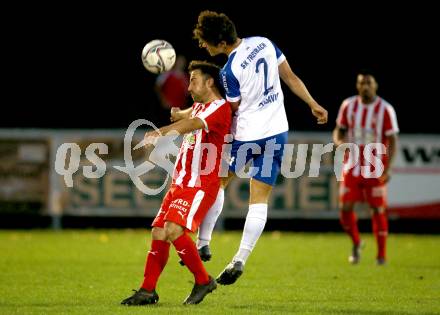 Fussball. Kaerntner Liga. KAC 1909 gegen Treibach. Helmut Koenig (KAC 1909), Davor Ponjavic (Treibach). Klagenfurt, 18.9.2020.
Foto: Kuess
---
pressefotos, pressefotografie, kuess, qs, qspictures, sport, bild, bilder, bilddatenbank