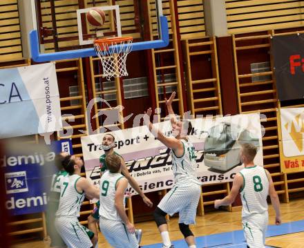 Basketball Austria Cup. KOS Celovec gegen Dornbirn Lions. Anze Kos, Tim Huber, Lovro Fizuleto, Jernej Heine Andolsek (KOS Celovec), Ander Arruti Portilla  (Dornbirn). Klagenfurt, am 19.9.2020.
Foto: Kuess
www.qspictures.net

---
pressefotos, pressefotografie, kuess, qs, qspictures, sport, bild, bilder, bilddatenbank