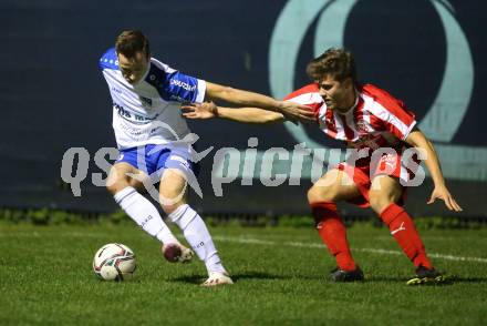 Fussball. Kaerntner Liga. KAC 1909 gegen Treibach. Florian Richard Peterl  (KAC 1909), Kevin Vaschauner  (Treibach). Klagenfurt, 18.9.2020.
Foto: Kuess
---
pressefotos, pressefotografie, kuess, qs, qspictures, sport, bild, bilder, bilddatenbank