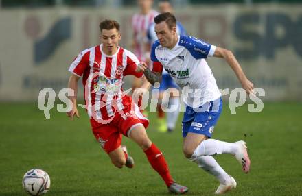 Fussball. Kaerntner Liga. KAC 1909 gegen Treibach. Marco Raunegger (KAC 1909), Kevin Vaschauner  (Treibach). Klagenfurt, 18.9.2020.
Foto: Kuess
---
pressefotos, pressefotografie, kuess, qs, qspictures, sport, bild, bilder, bilddatenbank