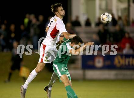 Fussball Kaerntner Liga. Lendorf gegen Gmuend. Christian Kautz (Lendorf), Juro Kovacic (Gmuend). Lendorf, am 19.9.2020.
Foto: Kuess
---
pressefotos, pressefotografie, kuess, qs, qspictures, sport, bild, bilder, bilddatenbank