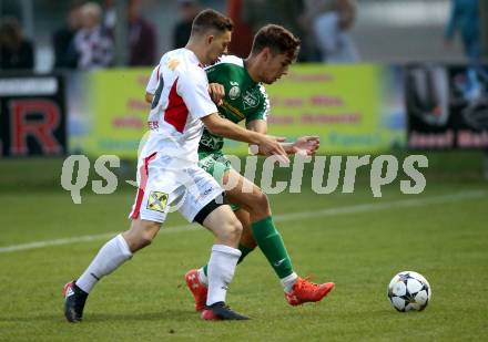 Fussball Kaerntner Liga. Lendorf gegen Gmuend. Raphael Knoflach (Lendorf), Philipp Straganz (Gmuend). Lendorf, am 19.9.2020.
Foto: Kuess
---
pressefotos, pressefotografie, kuess, qs, qspictures, sport, bild, bilder, bilddatenbank