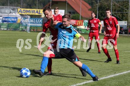 Fussball. Unterliga Ost. Gallizien gegen Grafenstein. Raphael Markoutz  (Gallizien), Fabian Strasser  (Grafenstein). Gallizien, 20.9.2020.
Foto: Kuess
---
pressefotos, pressefotografie, kuess, qs, qspictures, sport, bild, bilder, bilddatenbank