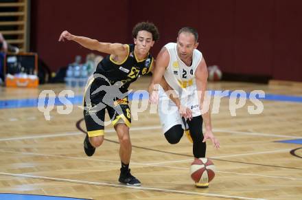 Basketball Austria Cup. Woerthersee Piraten gegen Fuerstenfeld Panthers.  Samo Udrih (Piraten), Lukas Hahn (Fuerstenfeld). Klagenfurt, am 20.9.2020.
Foto: Kuess
www.qspictures.net

---
pressefotos, pressefotografie, kuess, qs, qspictures, sport, bild, bilder, bilddatenbank