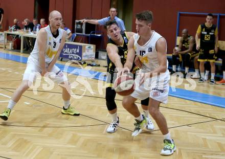 Basketball Austria Cup. Woerthersee Piraten gegen Fuerstenfeld Panthers.  Jan Michel (Piraten), Fabian Richter (Fuerstenfeld). Klagenfurt, am 20.9.2020.
Foto: Kuess
www.qspictures.net

---
pressefotos, pressefotografie, kuess, qs, qspictures, sport, bild, bilder, bilddatenbank